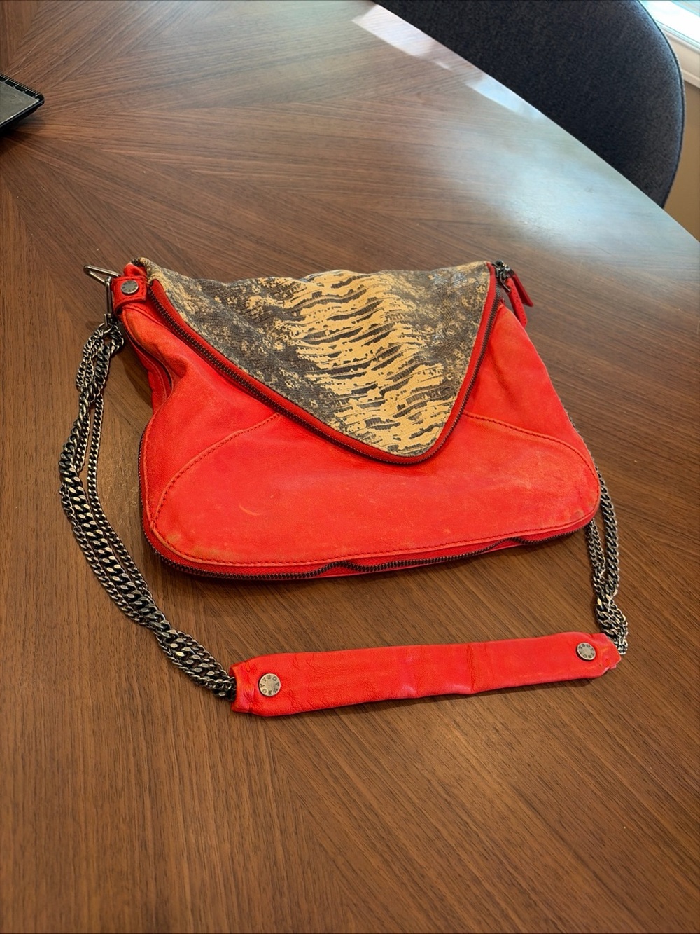 Boyy Slash Red Bag In Python Leather With Silver Hardware See Pictures!